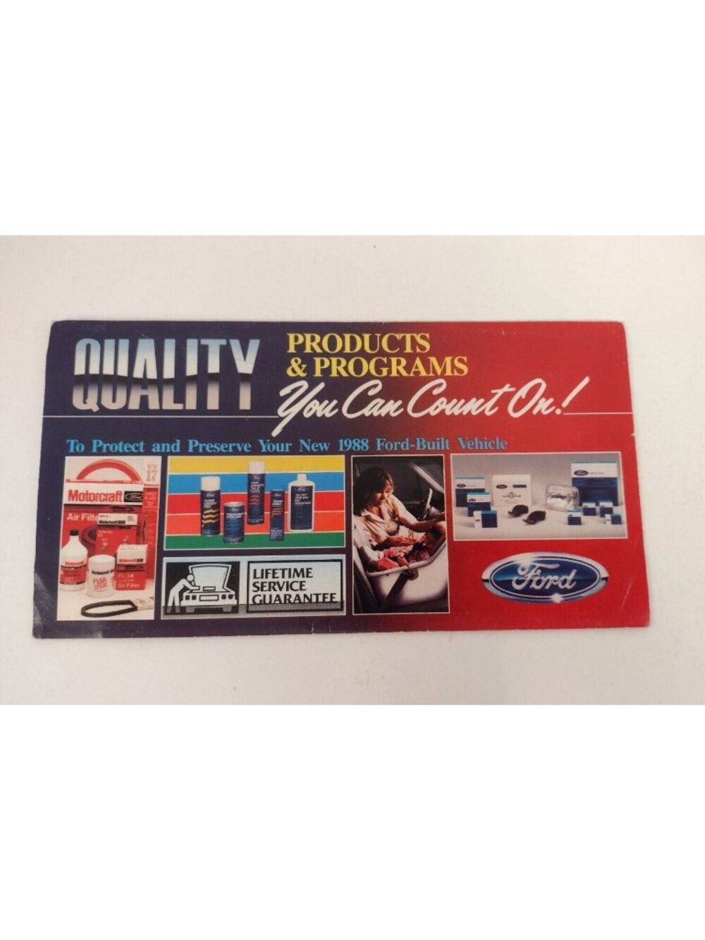 VTG Ford 1988 Advertisement Parts & Services Guarantees Ad Product Car